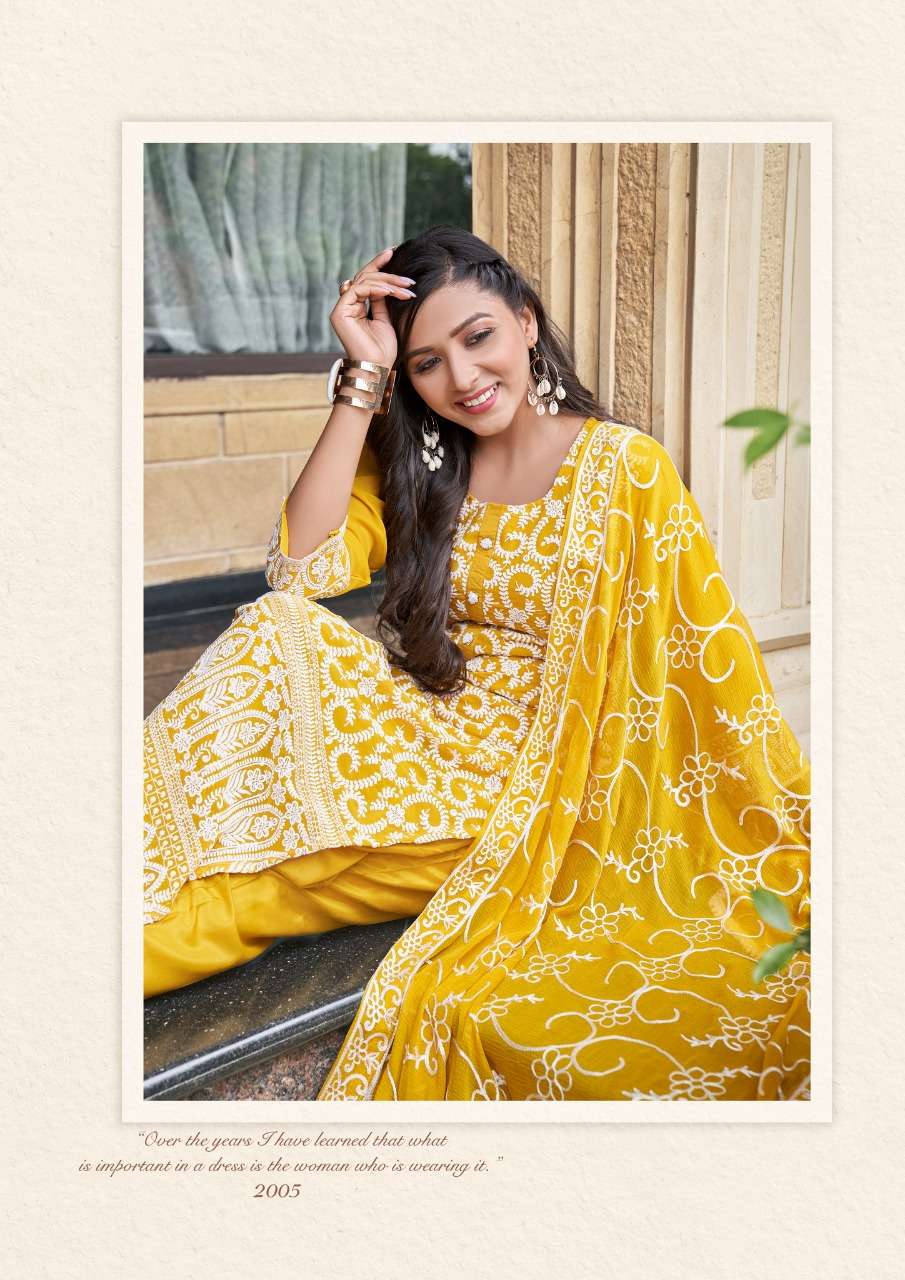 Parra Studio- Zoya Vol 2-fabric-georgette-kurti-shifali Work -inner-satin-fabric-embroidery-work-lace-pant-nazmin-chain Work-dupatta -2005-C